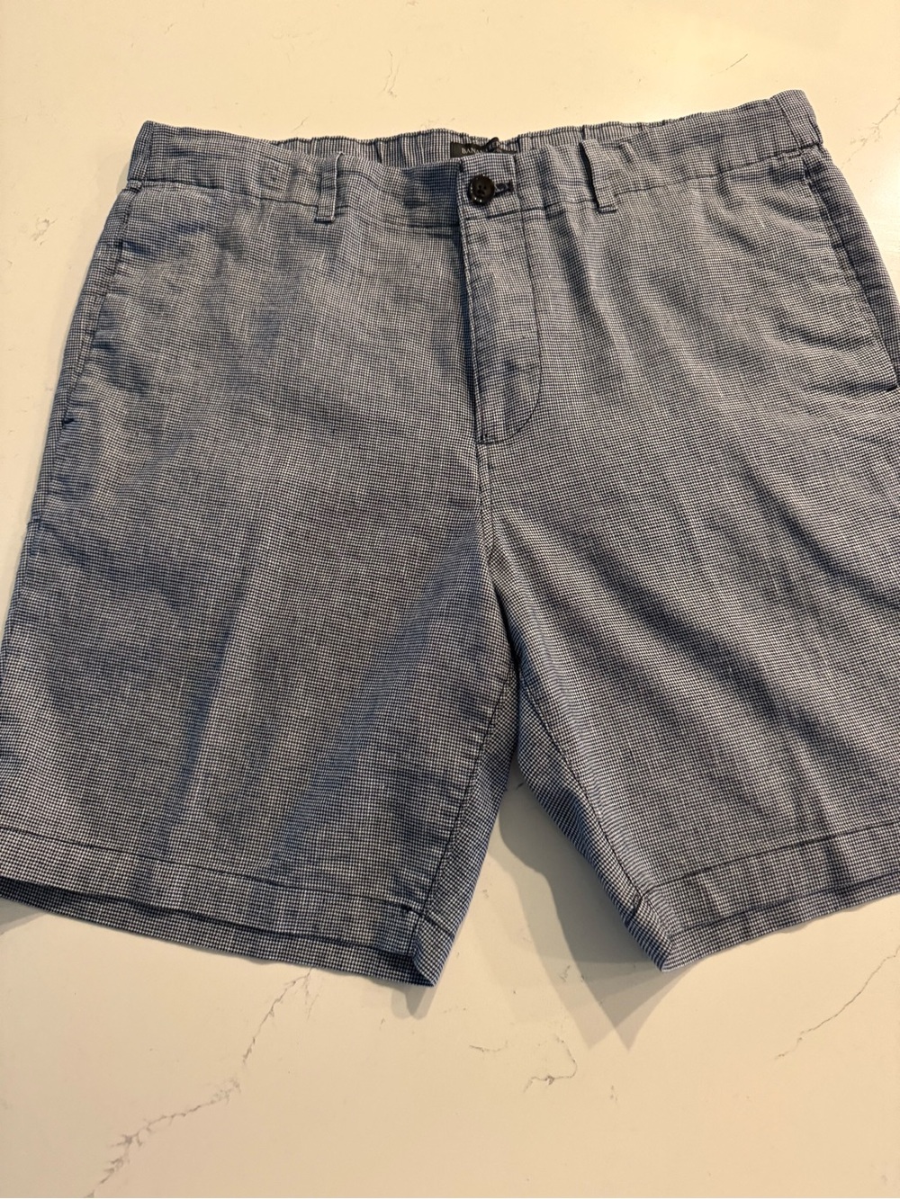 Banana Republic Light Blue Textured Flat-Front Men's Shorts